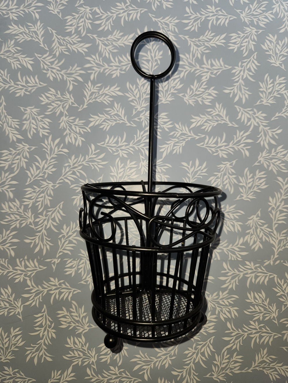Black Decorative Wire Cutlery Basket